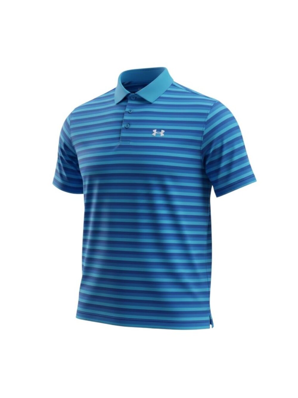 Under Armour Coldblack HeatGear Striped Golf Polo Shirt Blue Large Mens